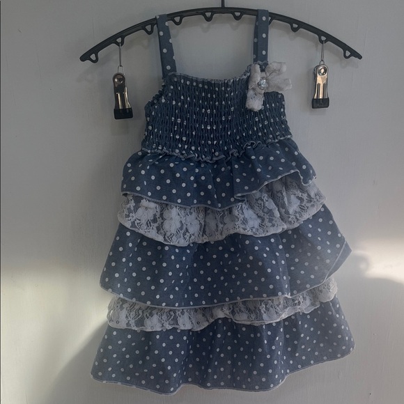 Little Lass Blue Textured Dress 3T - Picture 1 of 8